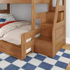Letto a Castello Moderno a Due Letti con Scala e Letto Estraibile