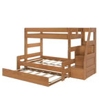 Letto a Castello Moderno a Due Letti con Scala e Letto Estraibile