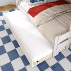 Letto a Castello Moderno a Due Letti con Scala e Letto Estraibile