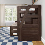 Letto a Castello Moderno a Due Letti con Scala e Letto Estraibile