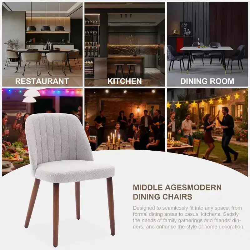 Sedie da pranzo in legno, sedia da pranzo laterale moderna in tessuto, imbottita, per cucina, sala da pranzo, ristorante