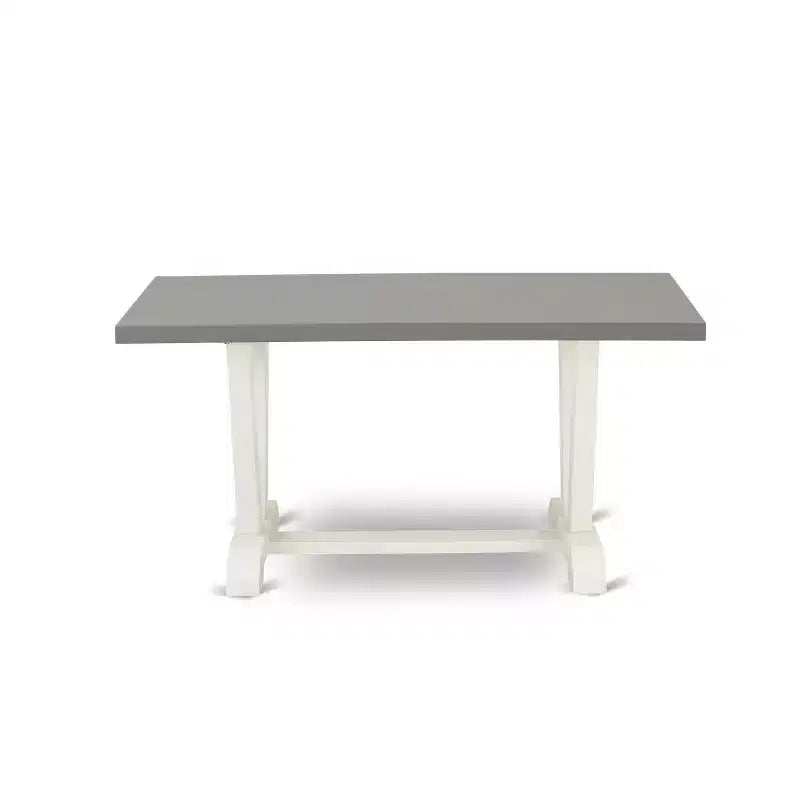 Tavolo da Pranzo Rettangolare con Piano in Legno Massello Finitura Rovere Naturale e 4 Sedie Imbottite (5 Pezzi)