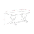 Tavolo da Pranzo Rettangolare con Piano in Legno Massello Finitura Rovere Naturale e 4 Sedie Imbottite (5 Pezzi)