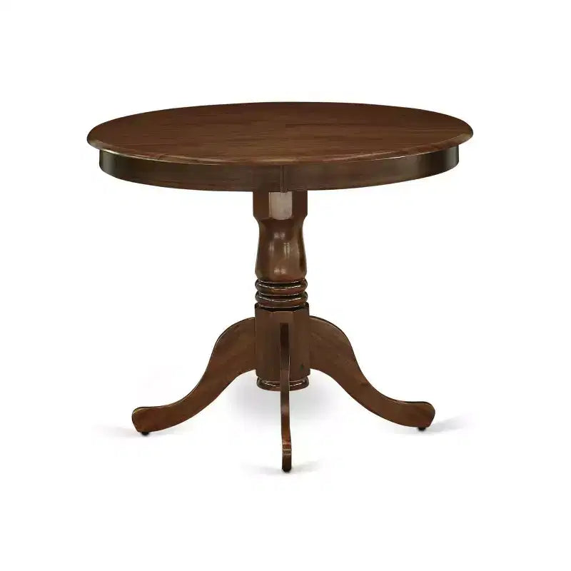 Set da pranzo da 3 pezzi in noce massello con top rotondo imbottito - 4 posti a sedere