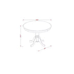Set da pranzo da 3 pezzi in noce massello con top rotondo imbottito - 4 posti a sedere