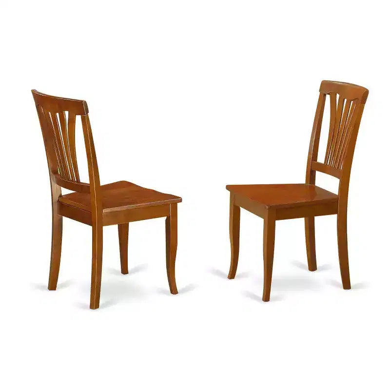 Set da pranzo 3 pezzi con piano in legno massello finitura marrone sella - 4 posti a sedere