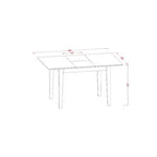Set da pranzo 3 pezzi con piano in legno massello finitura marrone sella - 4 posti a sedere