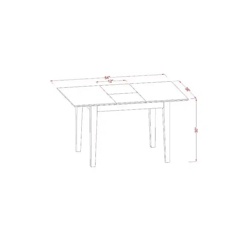 Set da pranzo 3 pezzi con piano in legno massello finitura marrone sella - 4 posti a sedere