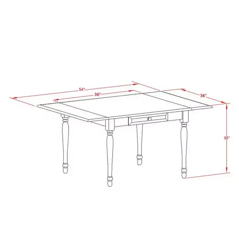 Tavolo da pranzo con piano rettangolare in legno massiccio finitura mogano con prolunga a ribalta (3 pezzi)