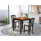 Set da pranzo altezza bancone - Tavolo e sedie da pub 3 pezzi - Set da cucina - 36x36 pollici - Finitura Black Cherry