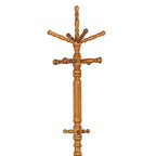 Appendiabiti Vintage con 11 Ganci, Appendiabiti da Terra con Design Salvaspazio, Attaccapanni per Ingresso, Soggiorno, Camera da Letto, Marrone