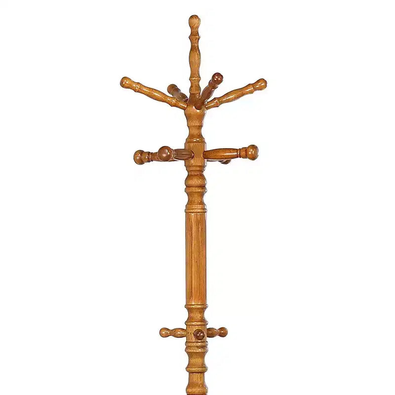 Appendiabiti Vintage con 11 Ganci, Appendiabiti da Terra con Design Salvaspazio, Attaccapanni per Ingresso, Soggiorno, Camera da Letto, Marrone