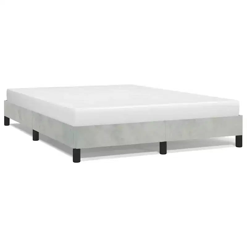 Giroletto in velluto grigio chiaro, legno ingegnerizzato, compensato Queen