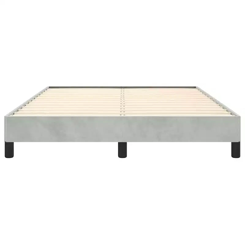 Giroletto in velluto grigio chiaro, legno ingegnerizzato, compensato Queen