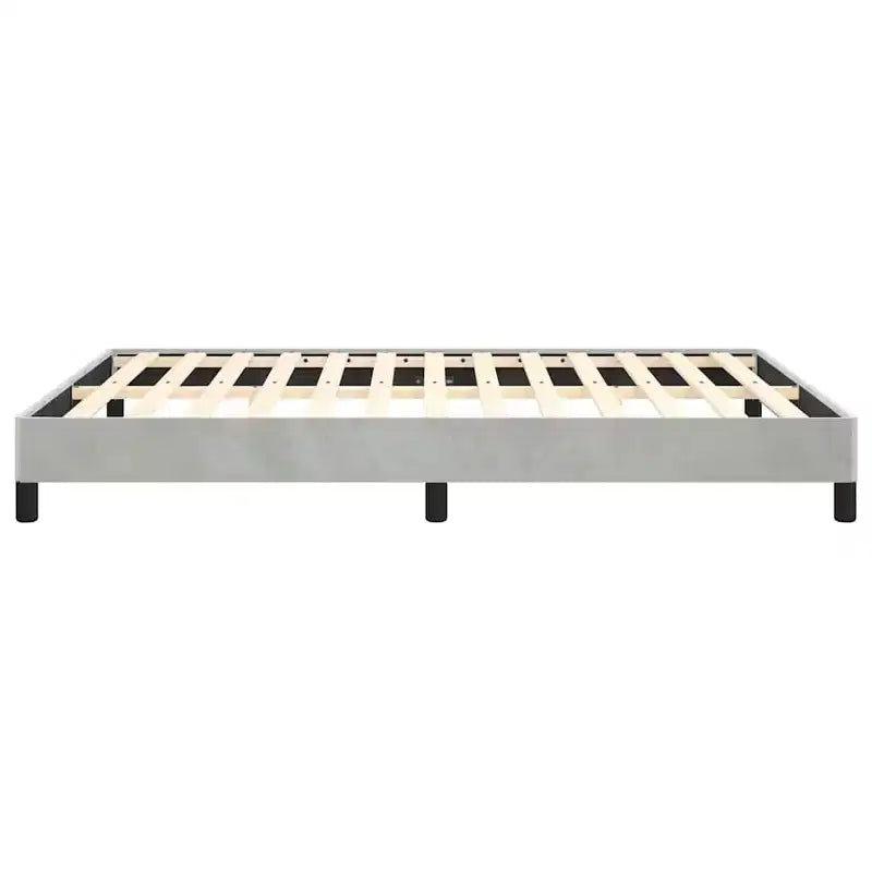 Giroletto in velluto grigio chiaro, legno ingegnerizzato, compensato Queen