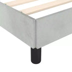 Giroletto in velluto grigio chiaro, legno ingegnerizzato, compensato Queen
