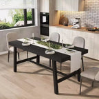 COZONY Industrial Dining Table with Metal Frame, Long Kitchen Table for Dining Room or Kitchen