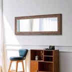 Specchio a figura intera 61x22 per la fattoria. Cornice rustica in legno massello, da parete o da appoggio per camera da letto, bagno, soggiorno.