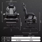 Sedie da gaming per adulti con poggiapiedi, schienale alto, con supporto lombare massaggiante, sedie da computer girevoli a 360° regolabili in altezza