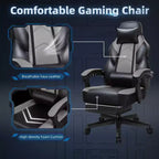 Sedie da gaming per adulti con poggiapiedi, schienale alto, con supporto lombare massaggiante, sedie da computer girevoli a 360° regolabili in altezza