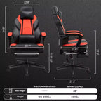 Sedie da gaming per adulti con poggiapiedi, schienale alto, con supporto lombare massaggiante, sedie da computer girevoli a 360° regolabili in altezza