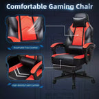 Sedie da gaming per adulti con poggiapiedi, schienale alto, con supporto lombare massaggiante, sedie da computer girevoli a 360° regolabili in altezza