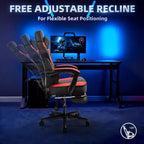 Sedie da gaming per adulti con poggiapiedi, schienale alto, con supporto lombare massaggiante, sedie da computer girevoli a 360° regolabili in altezza