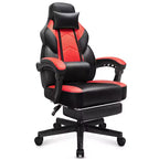 Sedie da gaming per adulti con poggiapiedi, schienale alto, con supporto lombare massaggiante, sedie da computer girevoli a 360° regolabili in altezza