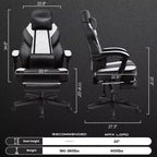 Sedie da gaming per adulti con poggiapiedi, schienale alto, con supporto lombare massaggiante, sedie da computer girevoli a 360° regolabili in altezza