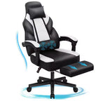 Sedie da gaming per adulti con poggiapiedi, schienale alto, con supporto lombare massaggiante, sedie da computer girevoli a 360° regolabili in altezza