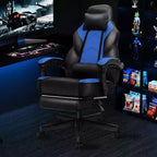 Sedie da gaming per adulti con poggiapiedi, schienale alto, con supporto lombare massaggiante, sedie da computer girevoli a 360° regolabili in altezza