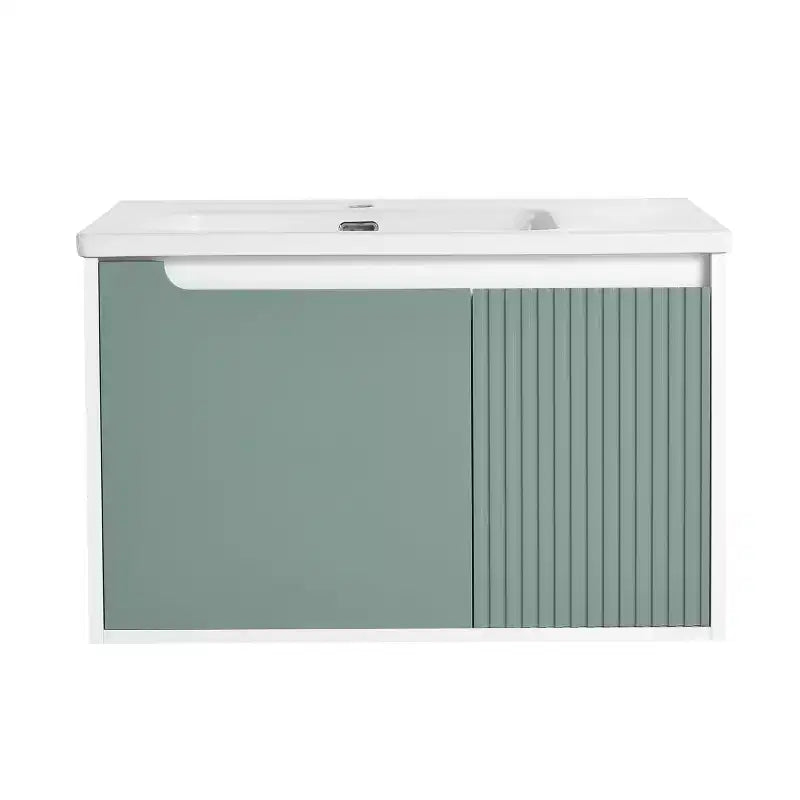 Modern Wall Mounted Bathroom Vanities With Sink Combo, Floating Bathroom Vanity Cabinet, Small Apartment Bathroom Furniture Mint Green
