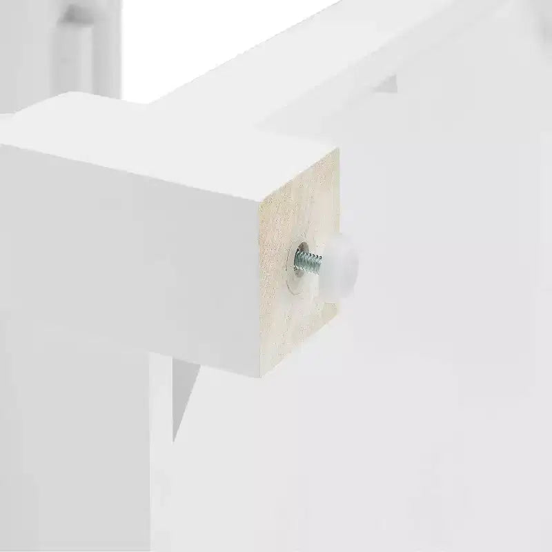 Caitlyn Isola Cucina Piano in Legno Bianco/Marrone Scuro - Contenitore, Gambe Tornite, Ripiani Fissi