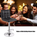 Sgabello da bar girevole regolabile altezza bancone sedia da bar in pelle PU con schienale nero