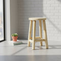 Sunnydaze Unfinished Wood Round Top Counter-Height Stool - Fir Wood - 24