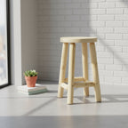Sunnydaze Unfinished Wood Round Top Counter-Height Stool - Fir Wood - 24