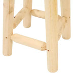Sgabello alto da bancone con piano rotondo in legno non rifinito - Legno di abete - 24"