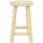 Sgabello alto da bancone con piano rotondo in legno non rifinito - Legno di abete - 24"