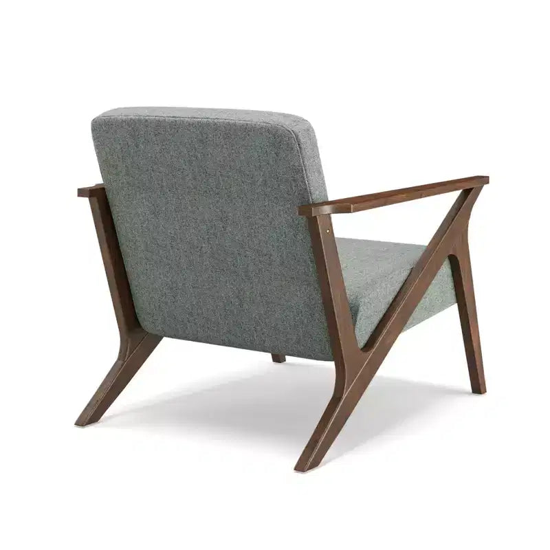 Poltrona decorativa imbottita con struttura in legno MCM Wide Grove da 30