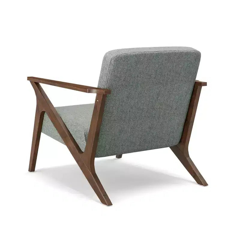 Poltrona decorativa imbottita con struttura in legno MCM Wide Grove da 30