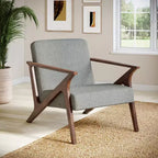Poltrona decorativa imbottita con struttura in legno MCM Wide Grove da 30