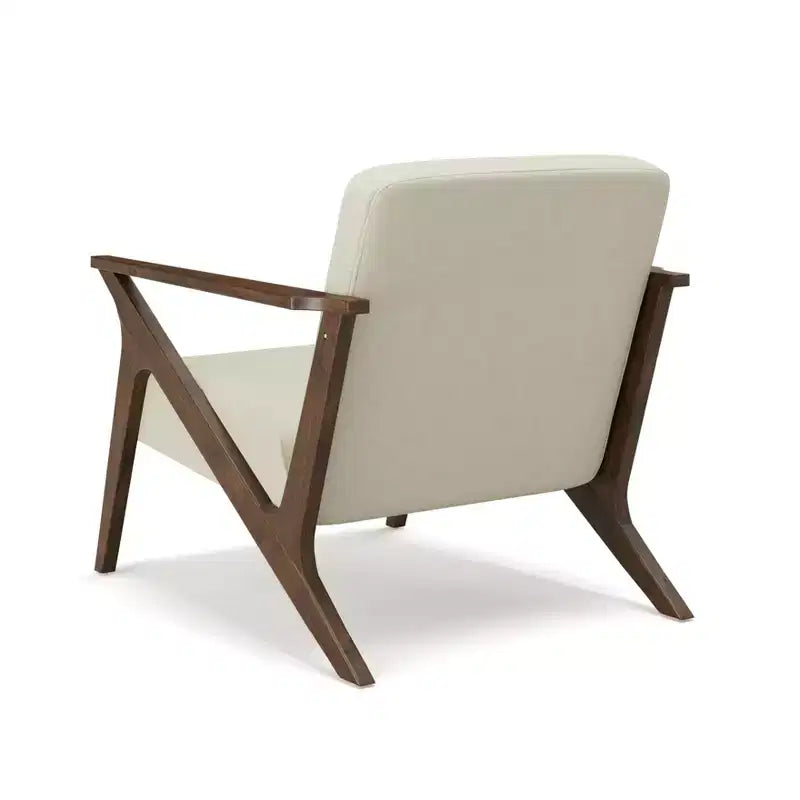 Poltrona decorativa imbottita con struttura in legno MCM Wide Grove da 30