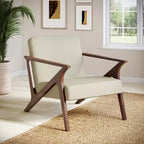 Poltrona decorativa imbottita con struttura in legno MCM Wide Grove da 30