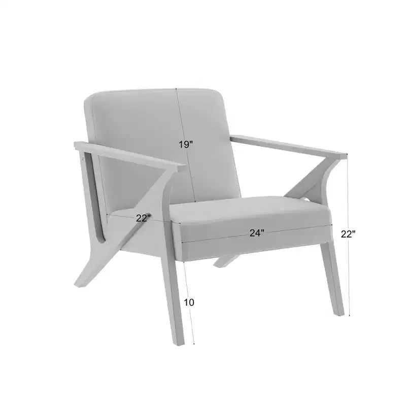 Poltrona decorativa imbottita con struttura in legno MCM Wide Grove da 30