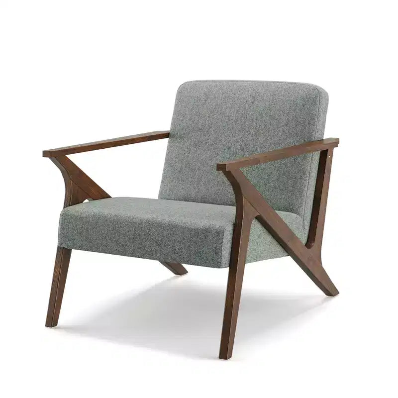 Poltrona decorativa imbottita con struttura in legno MCM Wide Grove da 30