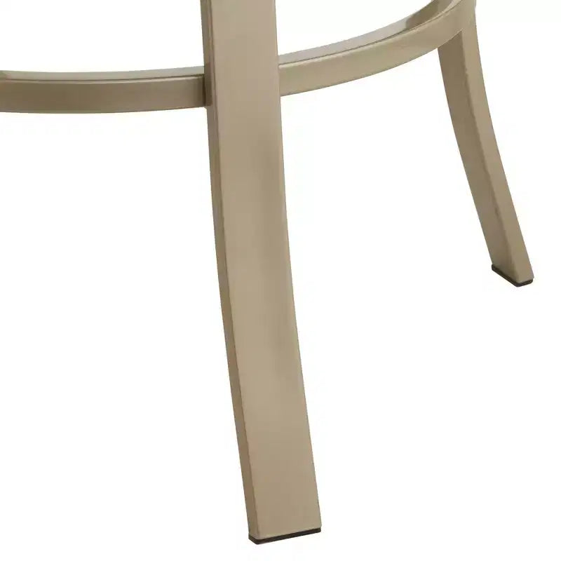 Sgabello da bar girevole in metallo color oro champagne alto 73,6 cm, moderno di metà secolo con cuscino nero, schienale e poggiapiedi per bancone o isola della cucina