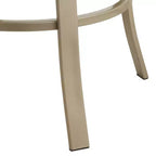 Sgabello da bar girevole in metallo color oro champagne alto 73,6 cm, moderno di metà secolo con cuscino nero, schienale e poggiapiedi per bancone o isola della cucina